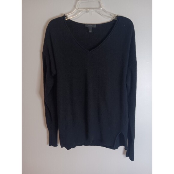 J Crew Womens Black Wool Blend V Neck Sweater Size XSmall - Picture 1 of 5